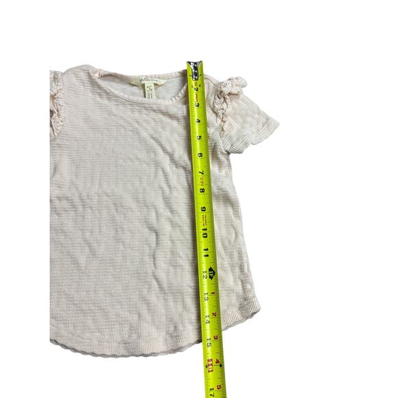 Matilda Jane Girls Size 4 Pink Textured Ruffle Sleeve Tee Shirt Casual Top - Picture 4 of 6